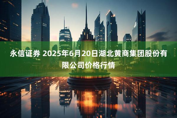 永信证券 2025年6月20日湖北黄商集团股份有限公司价格行情