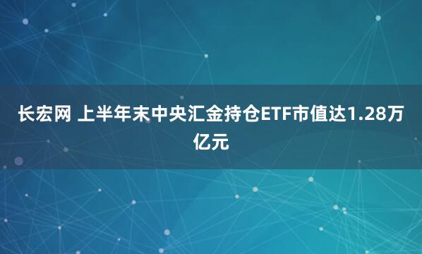 长宏网 上半年末中央汇金持仓ETF市值达1.28万亿元