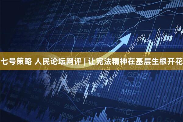 七号策略 人民论坛网评 | 让宪法精神在基层生根开花